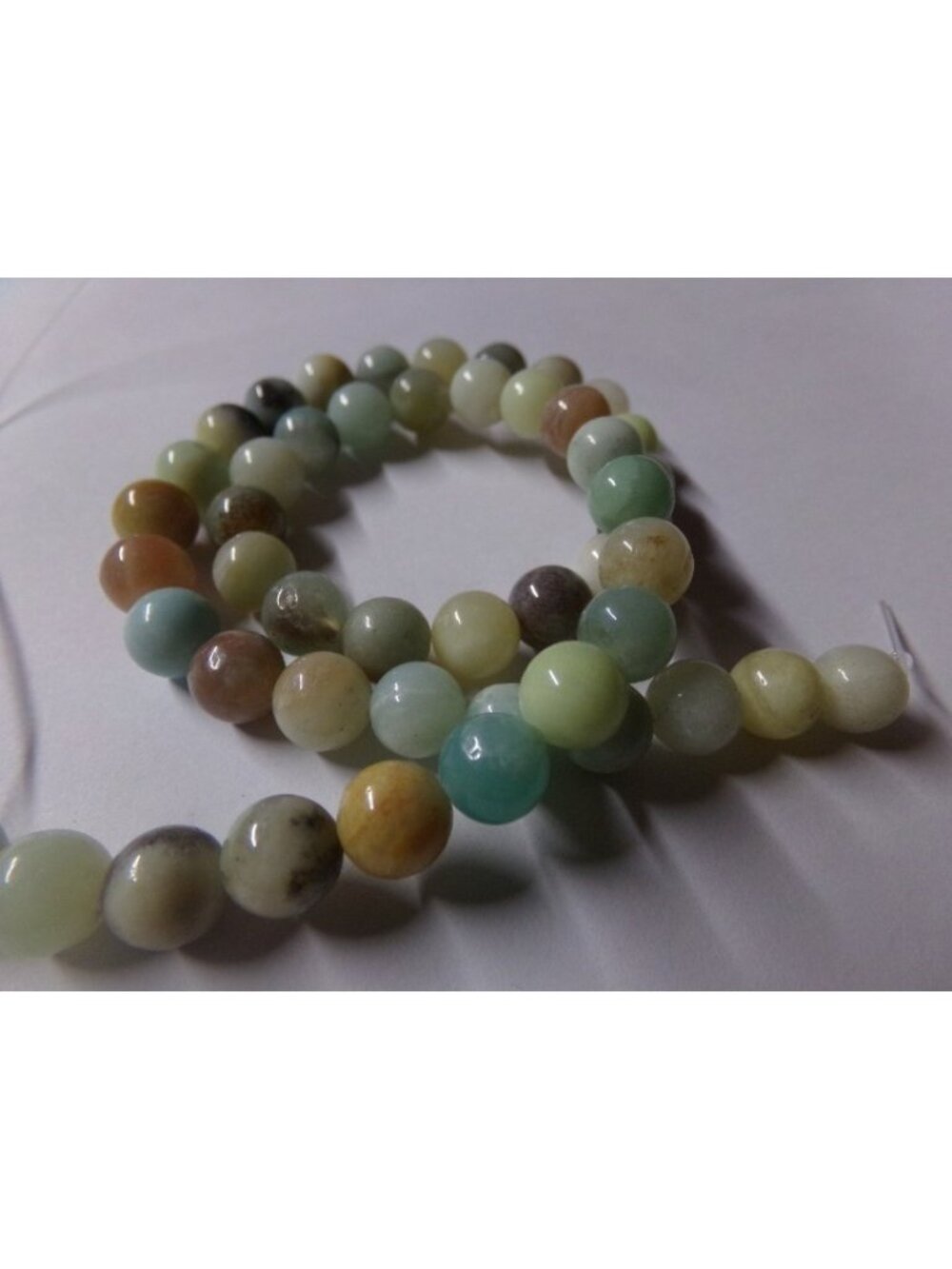 1 Strand Flower Amazonite Round Beads